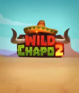 Experience the colorful Mexican desert with Wild Chapo 2 slot by Relax Gaming, highlighting a whimsical bull wearing a sombrero amid a serene desert backdrop. This graphic captures the fun and adventure of the game, great for fans of animated adventure slots, providing a entertaining gaming experience.