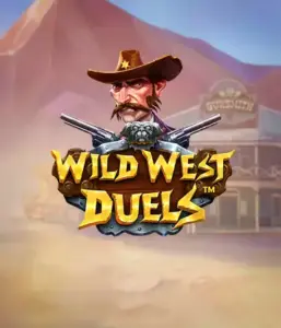  Dive into the daring world of "Wild West Duels" by Pragmatic Play, featuring a hardened gunslinger ready for a showdown. The image shows a stern cowboy with crossed pistols, set against a dusty Western town. His focused expression and elaborate attire capture the essence of the Old West. The game's title is prominently featured in a striking font, complementing the adventurous theme. 